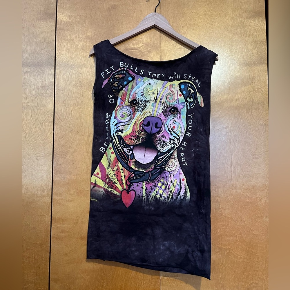 The Mountain Dean Russo Pit Bull Asymmetrical Tee Dress Black/Multi Color Size M